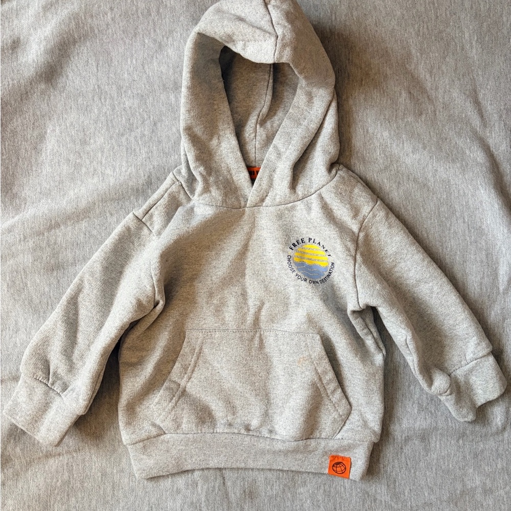 Free Planet Light Gray Kids Hoodie